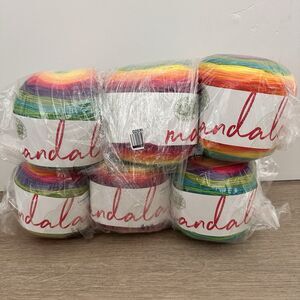 6 Pack Lion Brand Yarn Cakes Mandala Gnome 5.3oz 150g 590yd Each Same Dye Lot
